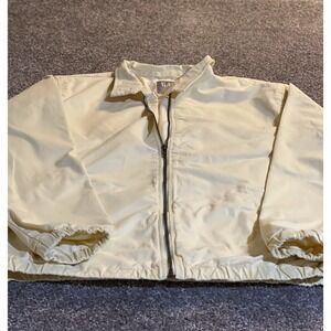 Gap Mens Harrington Jacket Cream Off White Full Zip Lightweight Cotton Large
